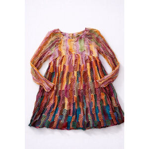 Ritu Kumar Label Silk Blend Boho Tunic Dress | Anthropologie Style | Size M